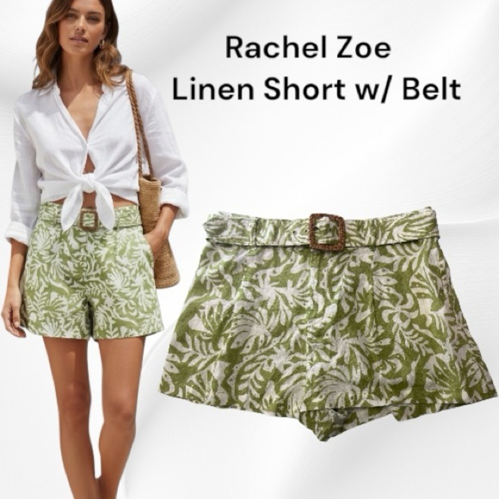 Rachel Zoe Linen Short with Matching Belt Size XL